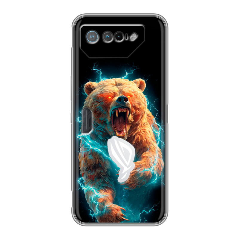 Силиконовый чехол на ASUS ROG Phone 7 с принтом Медведь Силиконовый чехол на ASUS ROG Phone 7 с принтом Медведь