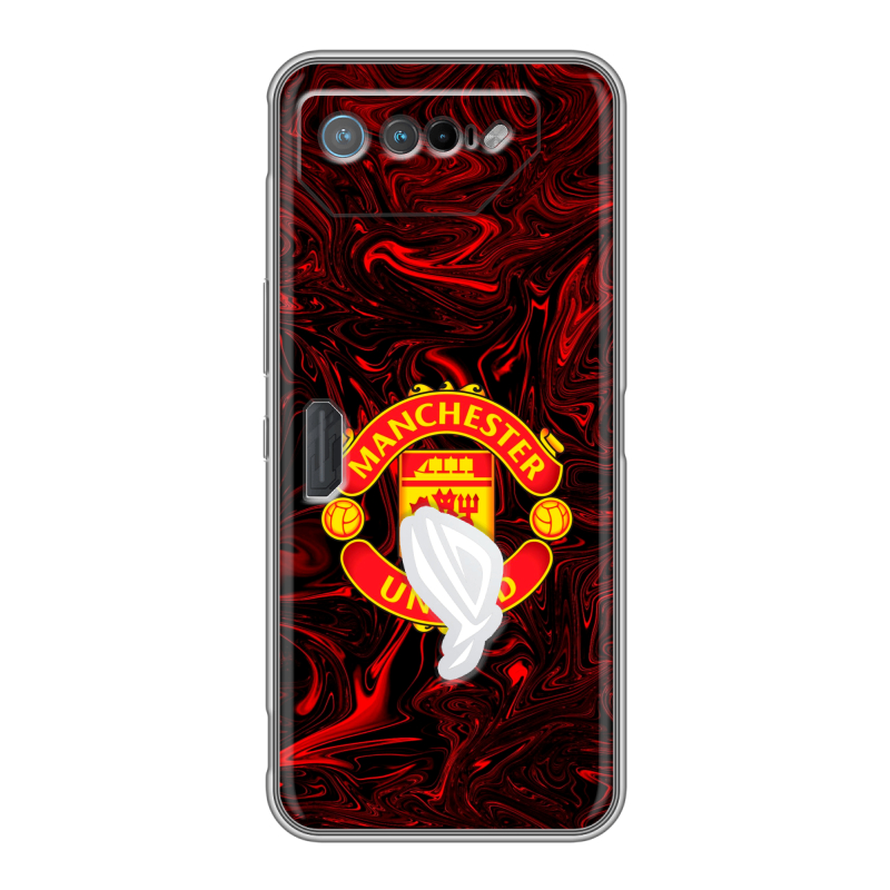 Силиконовый чехол на ASUS ROG Phone 7 с принтом Manchester United Силиконовый чехол на ASUS ROG Phone 7 с принтом Manchester United