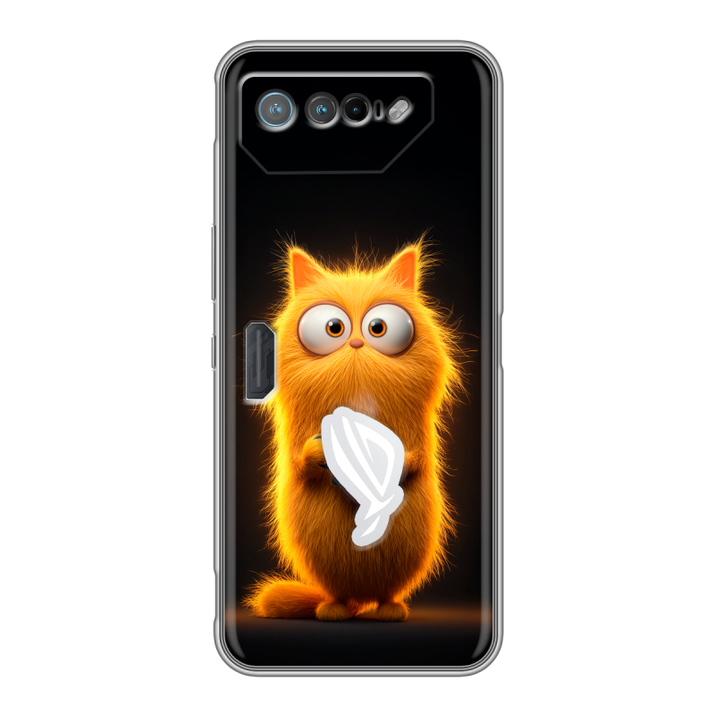 Силиконовый чехол на ASUS ROG Phone 7 с принтом Смешной кот Силиконовый чехол на ASUS ROG Phone 7 с принтом Смешной кот