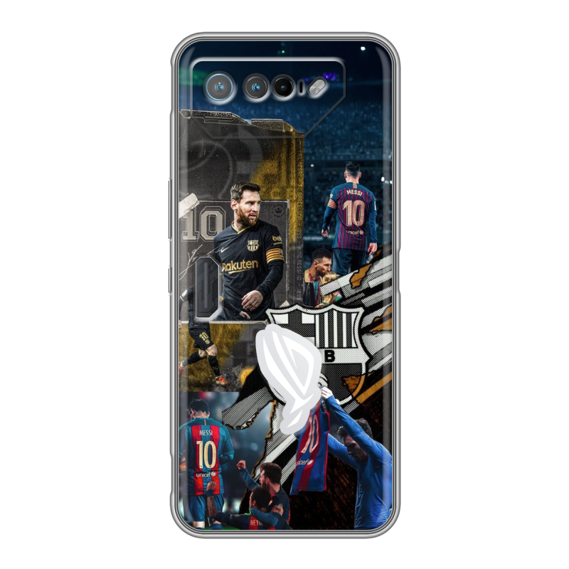 Силиконовый чехол на ASUS ROG Phone 7 с принтом Messi Barcelona Силиконовый чехол на ASUS ROG Phone 7 с принтом Messi Barcelona