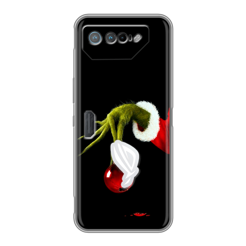 Силиконовый чехол на ASUS ROG Phone 7 с принтом Новый год Гринч Силиконовый чехол на ASUS ROG Phone 7 с принтом Новый год Гринч