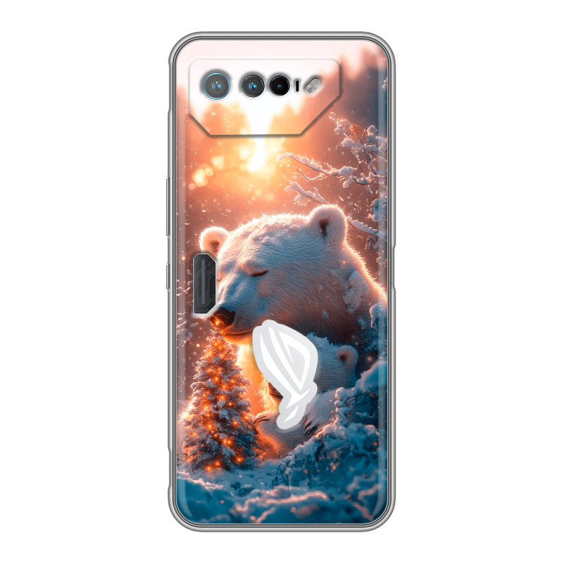Силиконовый чехол на ASUS ROG Phone 7 с принтом Новый год Силиконовый чехол на ASUS ROG Phone 7 с принтом Новый год