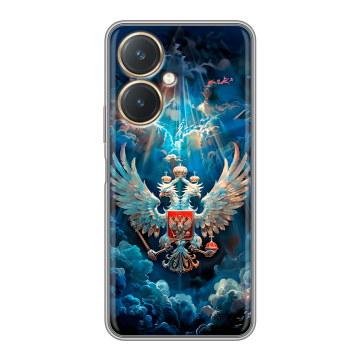 Силиконовый чехол на Vivo Y27 4G с принтом Герб флаг России