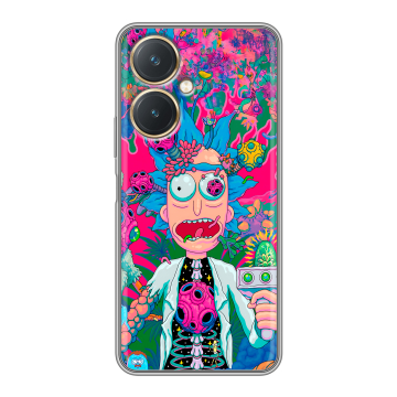 Силиконовый чехол на Vivo Y27 4G с принтом Рик и Морти Rick Morty