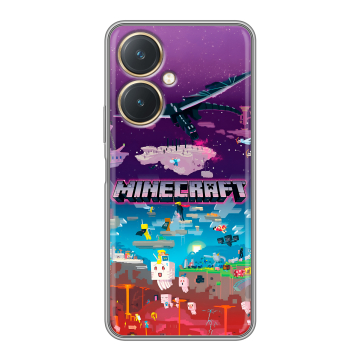 Силиконовый чехол на Vivo Y27 4G с принтом Майнкрафт Minecraft