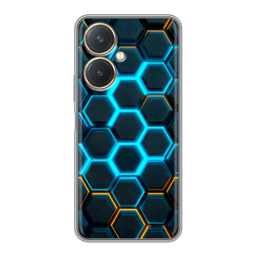 Силиконовый чехол на Vivo Y27 4G с принтом Неоновые соты Силиконовый чехол на Vivo Y27 4G с принтом Неоновые соты