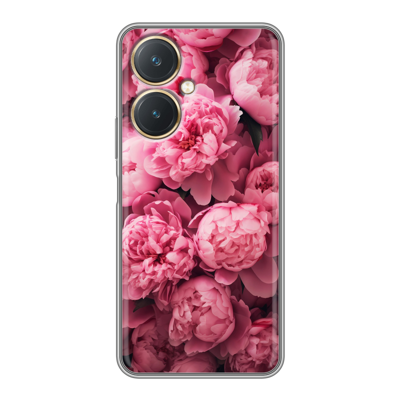 Силиконовый чехол на Vivo Y27 4G с принтом цветы пионы Силиконовый чехол на Vivo Y27 4G с принтом цветы пионы