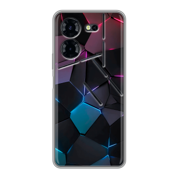 Силиконовый чехол на Tecno Pova 5 Pro с принтом Геометрия неона Силиконовый чехол на Tecno Pova 5 Pro с принтом Геометрия неона