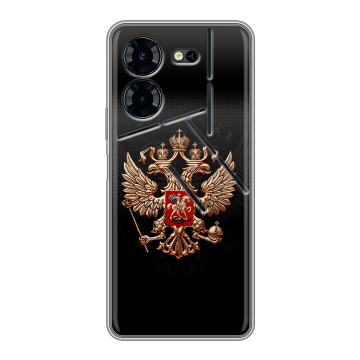 Силиконовый чехол на Tecno Pova 5 Pro с принтом Герб России Силиконовый чехол на Tecno Pova 5 Pro с принтом Герб России