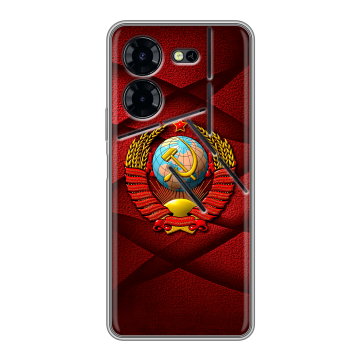 Силиконовый чехол на Tecno Pova 5 Pro с принтом Герб СССР Силиконовый чехол на Tecno Pova 5 Pro с принтом Герб СССР