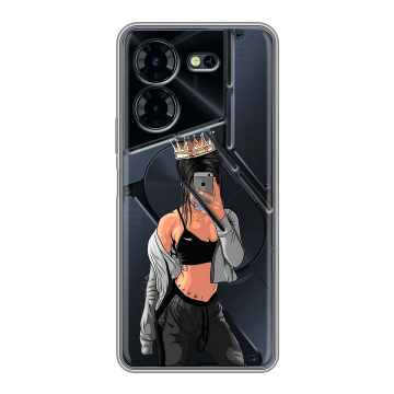 Силиконовый чехол на Tecno Pova 5 Pro с принтом Женские принты Силиконовый чехол на Tecno Pova 5 Pro с принтом Женские принты