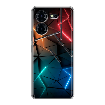 Силиконовый чехол на Tecno Pova 5 Pro с принтом Абстракция неон Силиконовый чехол на Tecno Pova 5 Pro с принтом Абстракция неон