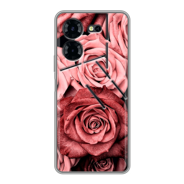 Силиконовый чехол на Tecno Pova 5 Pro с принтом Цветы розы Силиконовый чехол на Tecno Pova 5 Pro с принтом Цветы розы