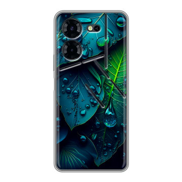 Силиконовый чехол на Tecno Pova 5 Pro с принтом Листья Силиконовый чехол на Tecno Pova 5 Pro с принтом Листья