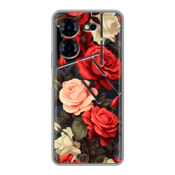 Силиконовый чехол на Tecno Pova 5 Pro с принтом Розы