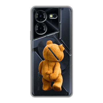 Силиконовый чехол на Tecno Pova 5 Pro с принтом Медведь Силиконовый чехол на Tecno Pova 5 Pro с принтом Медведь