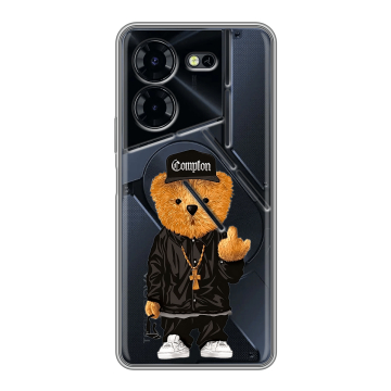 Силиконовый чехол на Tecno Pova 5 Pro с принтом Плюшевый медведь