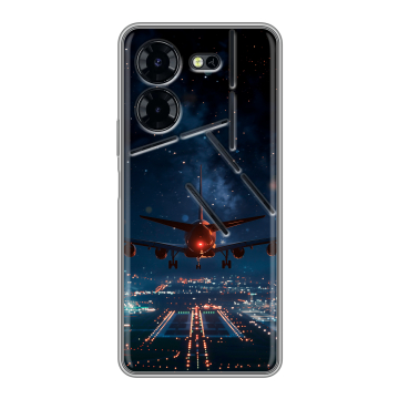 Силиконовый чехол на Tecno Pova 5 Pro с принтом самолет