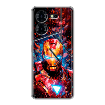 Силиконовый чехол на Tecno Pova 5 Pro с принтом Железный человек Ironman Силиконовый чехол на Tecno Pova 5 Pro с принтом Железный человек Ironman