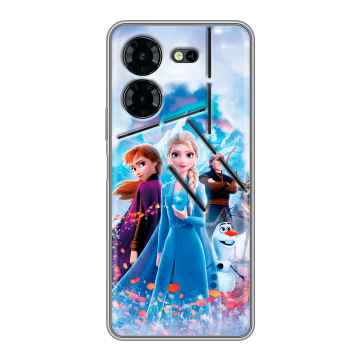 Силиконовый чехол на Tecno Pova 5 Pro с принтом Холодное сердце Frozen Силиконовый чехол на Tecno Pova 5 Pro с принтом Холодное сердце Frozen
