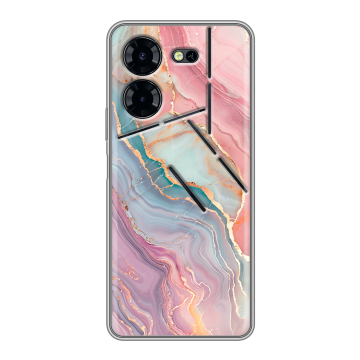 Силиконовый чехол на Tecno Pova 5 Pro с принтом розовый мрамор Силиконовый чехол на Tecno Pova 5 Pro с принтом розовый мрамор