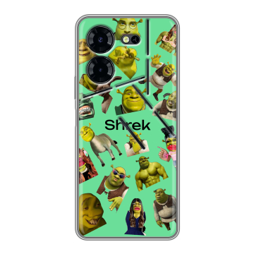 Силиконовый чехол на Tecno Pova 5 Pro с принтом Шрек Shrek