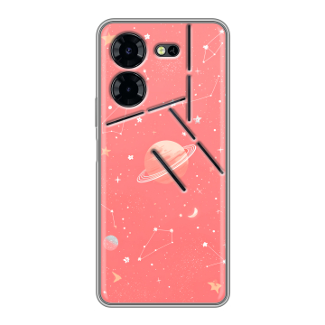 Силиконовый чехол на Tecno Pova 5 Pro с принтом Розовый космос