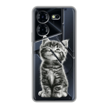 Силиконовый чехол на Tecno Pova 5 Pro с принтом Котенок