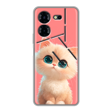 Силиконовый чехол на Tecno Pova 5 Pro с принтом Розовый котенок