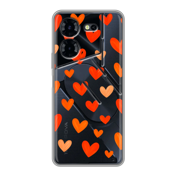 Силиконовый чехол на Tecno Pova 5 Pro с принтом Сердечки
