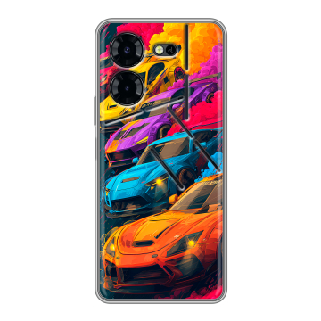 Силиконовый чехол на Tecno Pova 5 Pro с принтом Тачки