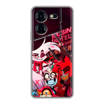 Силиконовый чехол на Tecno Pova 5 Pro с принтом Hazbin Hotel Отель Хазбин