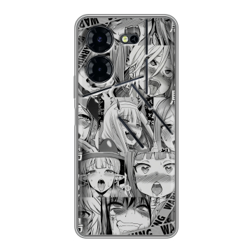 Силиконовый чехол на Tecno Pova 5 Pro с принтом Ahegao Ахегао Аниме
