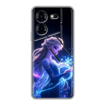 Силиконовый чехол на Tecno Pova 5 Pro с принтом Холодное сердце Frozen Силиконовый чехол на Tecno Pova 5 Pro с принтом Холодное сердце Frozen