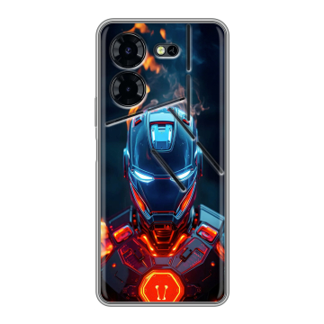 Силиконовый чехол на Tecno Pova 5 Pro с принтом IronMan Железный человек