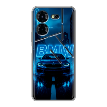 Силиконовый чехол на Tecno Pova 5 Pro с принтом BMW БМВ Силиконовый чехол на Tecno Pova 5 Pro с принтом BMW БМВ