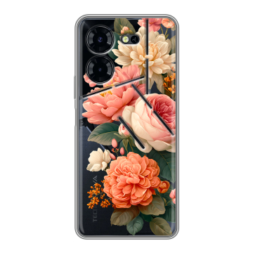 Силиконовый чехол на Tecno Pova 5 Pro с принтом цветы