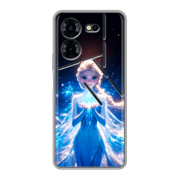 Силиконовый чехол на Tecno Pova 5 Pro с принтом Холодное сердце Frozen Силиконовый чехол на Tecno Pova 5 Pro с принтом Холодное сердце Frozen