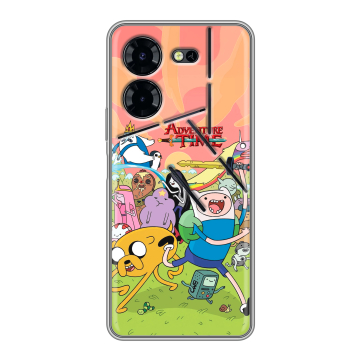 Силиконовый чехол на Tecno Pova 5 Pro с принтом Adventure time Время приключений
