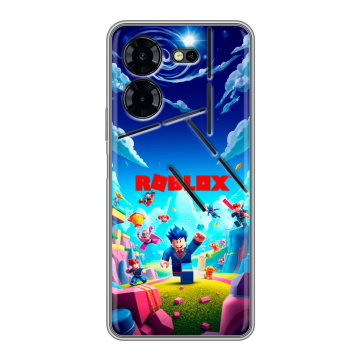 Силиконовый чехол на Tecno Pova 5 Pro с принтом Roblox Роблокс