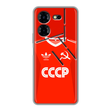 Силиконовый чехол на Tecno Pova 5 Pro с принтом Флаг Герб СССР