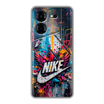 Силиконовый чехол на Tecno Pova 5 Pro с принтом Nike Найк