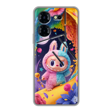 Силиконовый чехол на Tecno Pova 5 Pro с принтом Labubu Лабубу