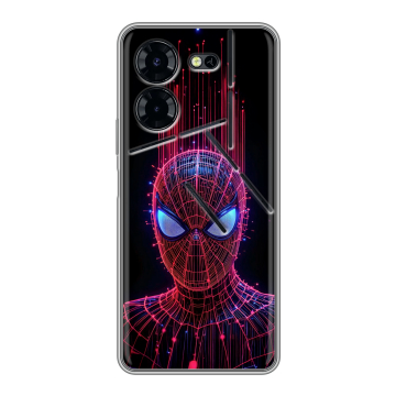 Силиконовый чехол на Tecno Pova 5 Pro с принтом Spiderman Человек паук Силиконовый чехол на Tecno Pova 5 Pro с принтом Spiderman Человек паук