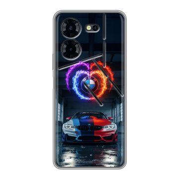 Силиконовый чехол на Tecno Pova 5 Pro с принтом BMW БМВ Силиконовый чехол на Tecno Pova 5 Pro с принтом BMW БМВ