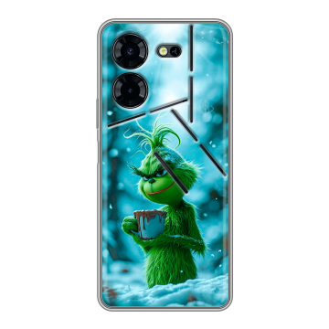 Силиконовый чехол на Tecno Pova 5 Pro с принтом Новый год гринч