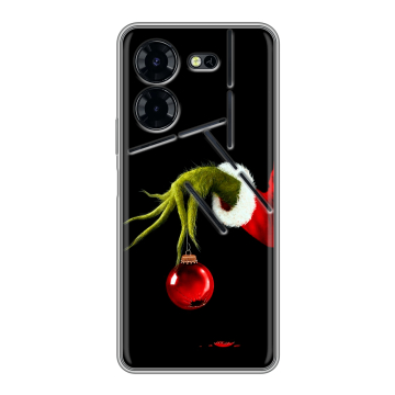 Силиконовый чехол на Tecno Pova 5 Pro с принтом Новый год Гринч