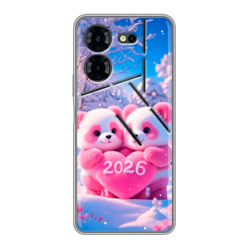 Силиконовый чехол на Tecno Pova 5 Pro с принтом Новый год