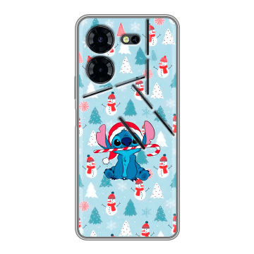 Силиконовый чехол на Tecno Pova 5 Pro с принтом Стич Новый год