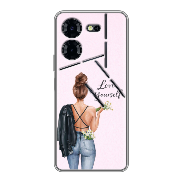 Силиконовый чехол на Tecno Pova 5 Pro с принтом женский
